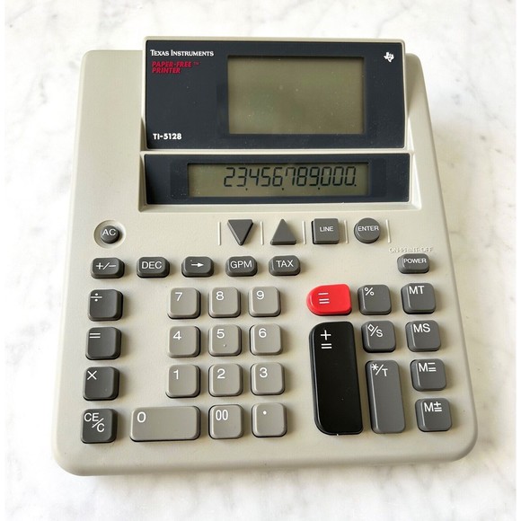 Texas Instruments Desktop Calculator Paper-Free TI-5128 + AC Adapter Works Great - Picture 3 of 13